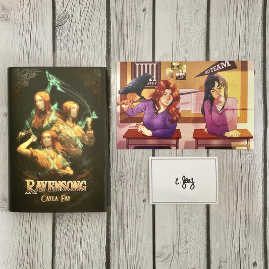 "Ravensong" by Cayla Fay with spoiler card and signed bookplate