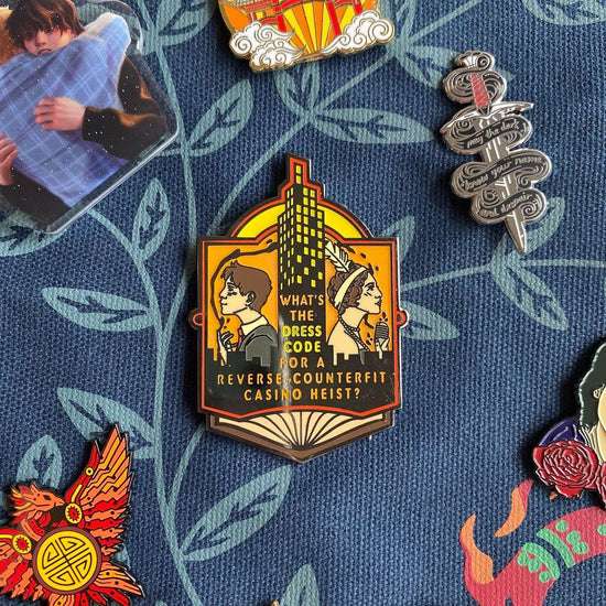 Our Pyre at the Eyreholme Trust enamel pin.