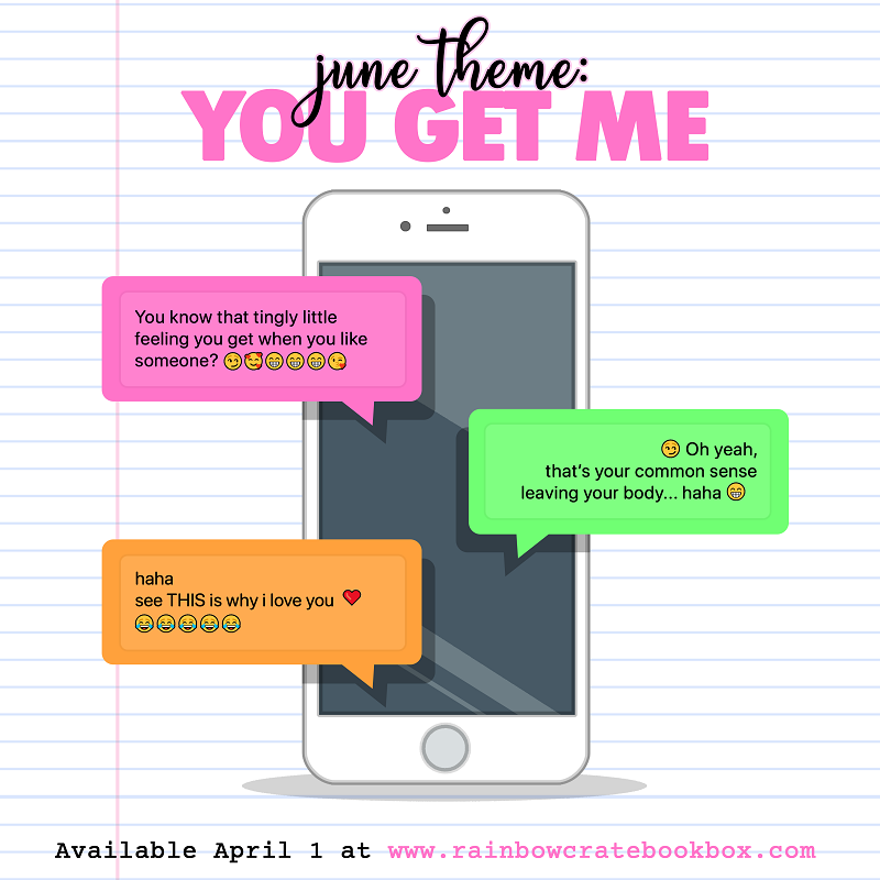June Theme image, YOU GET ME. It is a cell phone with a conversation on it that shows familiarity between lovers.